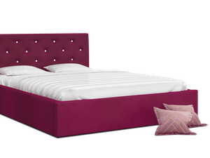 Miniaturka 1 - Łóżko dwuosobowe różowe FRESCO