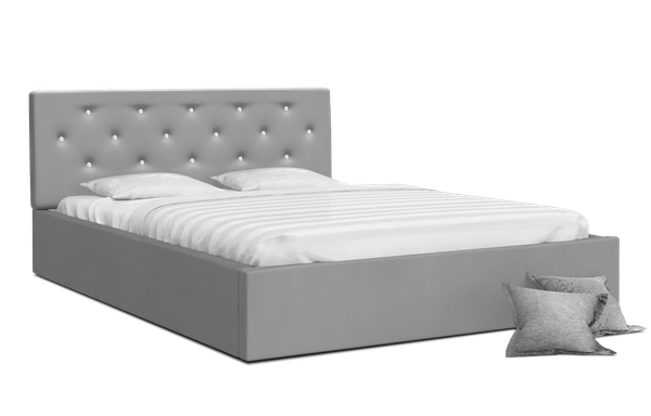 Łóżko dwuosobowe szare FRESCO