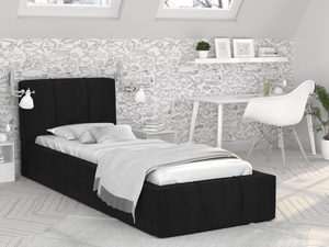Miniaturka 15 - Łóżko podwójne czarny aranżacja 90x200 YUNA