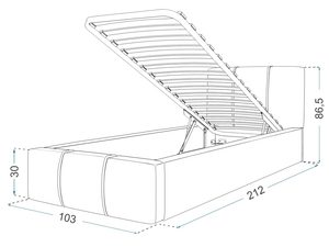 Miniaturka 16 - Łóżko z pojemnikiem 90×200 YUNA