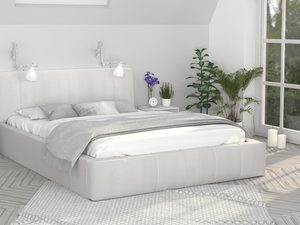 Miniaturka 9 - Łóżko podwójne białe aranżacja YUNA
