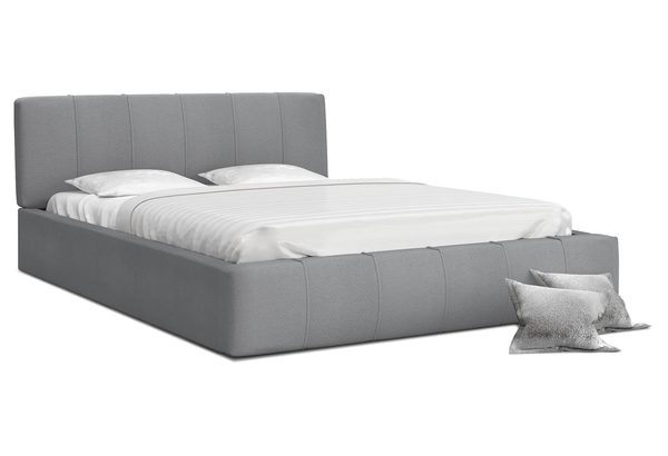 Łóżko podwójne szare YUNA