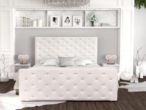 Miniaturka 5 - Łóżko podwójne białe z kryształkami aranżacja ZOE