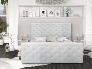 Miniaturka 3 - Łóżko podwójne szare z kryształkami aranżacja ZOE