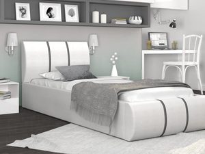 Miniaturka 10 - Łóżko tapicerowane biel-szary aranżacja 90x200 EMILY