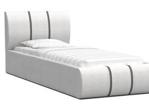 Miniaturka 1 - Łóżko tapicerowane biel-szary 90x200 EMILY