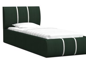 Miniaturka 2 - Łóżko tapicerowane butelkowa zieleń-biel 90x200 EMILY