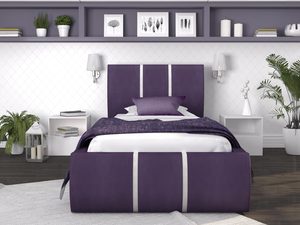 Miniaturka 13 - Łóżko tapicerowane fiolet-biel aranżacja 90x200 EMILY