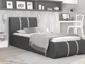 Miniaturka 14 - Łóżko tapicerowane grafit-biel aranżacja 90x200 EMILY