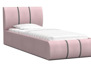 Miniaturka 7 - Łóżko tapicerowane pastelowy róż-szary 90x200 EMILY