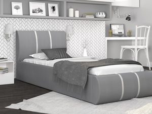 Miniaturka 16 - Łóżko tapicerowane szary-biały aranżacja 90x200 EMILY