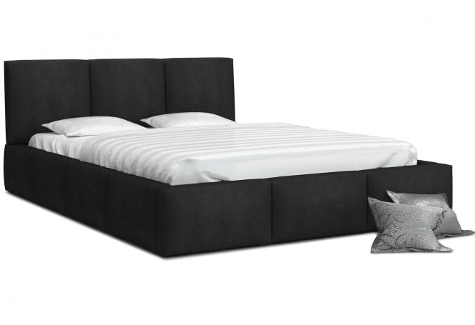 Łóżko tapicerowane czarny 140x200 TORRES