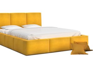 Miniaturka 11 - Łóżko tapicerowane musztardowy 140x200 TORRES