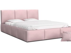 Miniaturka 12 - Łóżko tapicerowane pastelowy róż 140x200 TORRES
