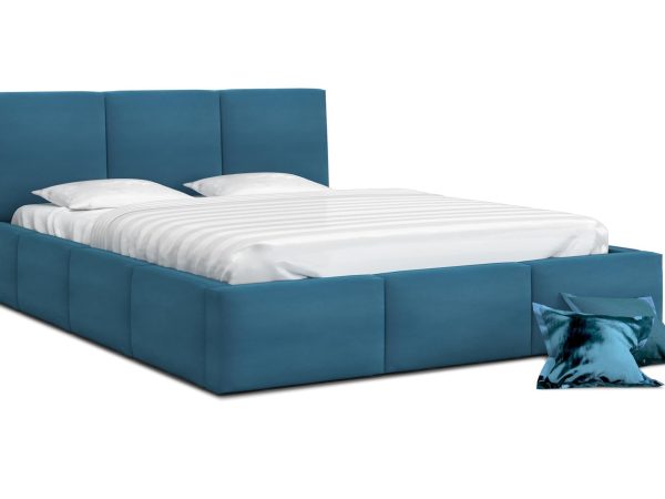 Łóżko tapicerowane turkus 140x200 TORRES