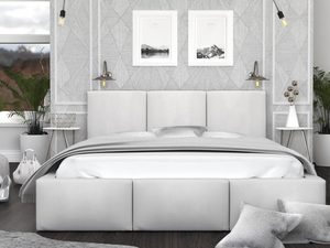 Miniaturka 18 - Łóżko tapicerowane biel aranżacja 140x200 TORRES