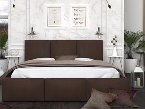 Miniaturka 16 - Łóżko tapicerowane brąz aranżacja 140x200 TORRES
