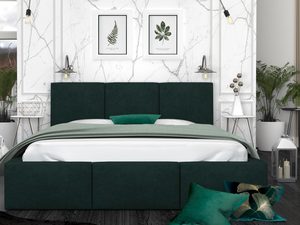Miniaturka 17 - Łóżko tapicerowane butelkowa zieleń aranżacja 140x200 TORRES