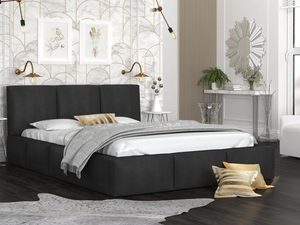 Miniaturka 19 - Łóżko tapicerowane czarne aranżacja 140x200 TORRES