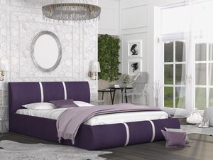 Miniaturka 11 - Łóżko do sypialni fioletowo-biały widok z boku EMILY