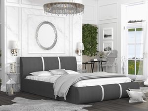 Miniaturka 16 - Łóżko do sypialni grafit-biały widok z boku EMILY