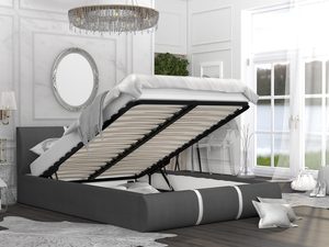Miniaturka 15 - Łóżko do sypialni grafit-biały podnoszony stelaż EMILY