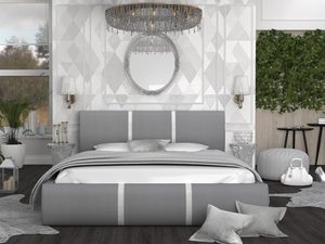 Miniaturka 20 - Łóżko do sypialni szaro-białe aranżacja EMILY