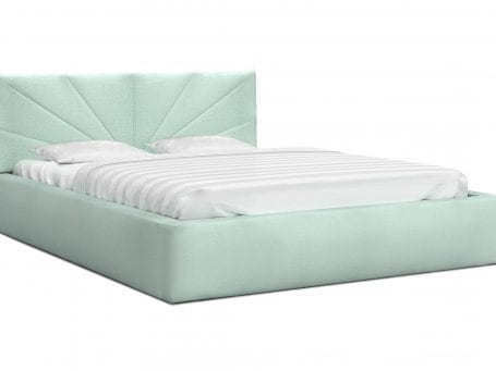 Dwuosobowe łóżko miętowe białe tło EVELYN
