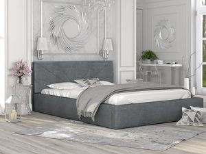 Miniaturka 2 - Dwuosobowe łóżko szare aranżacja EVELYN