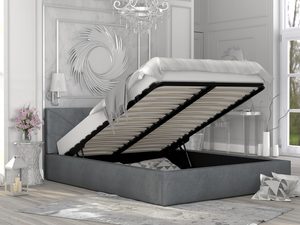 Miniaturka 3 - Dwuosobowe łóżko szare podnoszony stelaż EVELYN