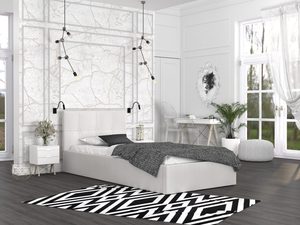 Miniaturka 2 - Pojedyncze łóżko biel aranżacja 120x200 RUBY