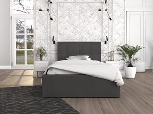 Miniaturka 1 - Pojedyncze łóżko grafitowe aranżacja 120x200 RUBY