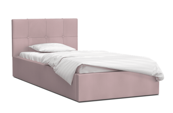 Pojedyncze łóżko pastelowy róż 120x200 RUBY