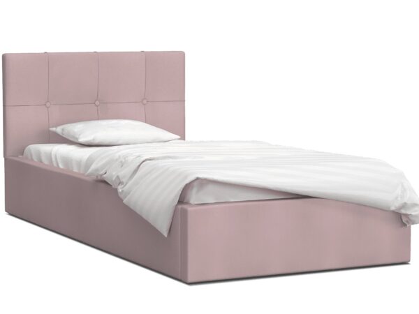 Pojedyncze łóżko pastelowy róż 120x200 RUBY