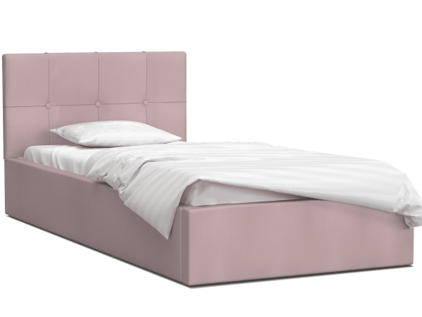 Pojedyncze łóżko pastelowy róż 120x200 RUBY