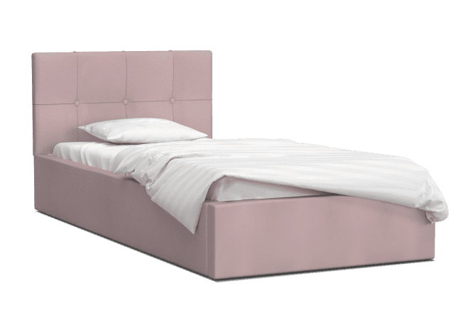 Pojedyncze łóżko pastelowy róż 120x200 RUBY