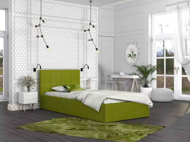 Młodzieżowe łóżko zielony aranżacja 120x200 TORRES