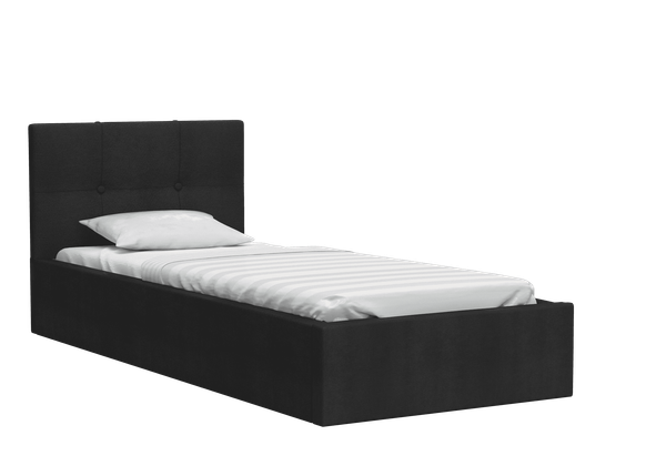 Łóżko jednoosobowe czarne 90x200 RUBY