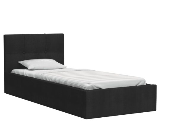 Łóżko jednoosobowe czarne 90x200 RUBY