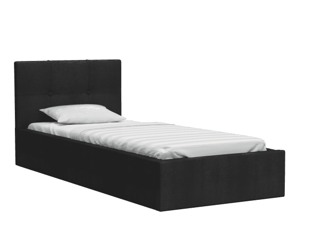 Łóżko jednoosobowe czarne 90x200 RUBY