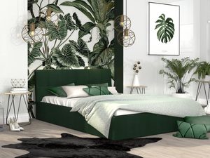Miniaturka 8 - Dwuosobowe łóżko butelkowa zieleń aranżacja 140x200 RUBY