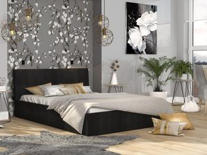 Miniaturka 21 - Dwuosobowe łóżko czarne aranżacja 140x200 RUBY