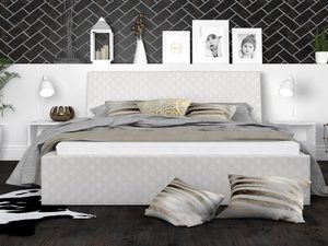 Miniaturka 1 - Dwuosobowe łóżko białe aranżacja 140x200 RUBY