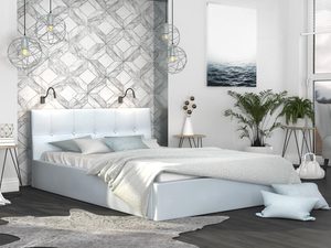 Miniaturka 7 - Dwuosobowe łóżko błękit aranżacja 140x200 RUBY