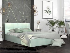 Miniaturka 5 - Dwuosobowe łóżko miętowe aranżacja 140x200 RUBY