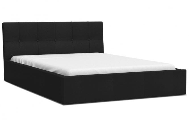 Dwuosobowe łóżko czarne 140x200 RUBY