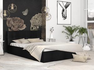 Miniaturka 6 - Dwuosobowe łóżko czarne aranżacja 140x200 RUBY