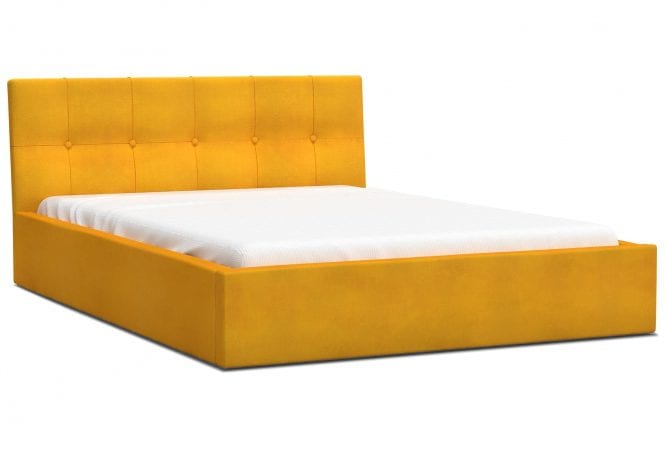 Dwuosobowe łóżko musztardowy 140x200 RUBY