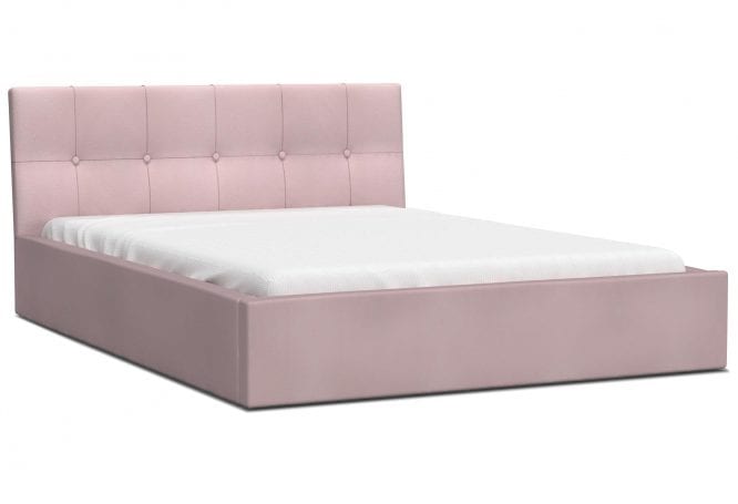 Dwuosobowe łóżko pastelowy róż 140x200 RUBY