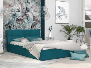 Miniaturka 11 - Dwuosobowe łóżko turkusowe aranżacja 140x200 RUBY